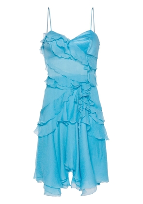 Ermanno Scervino ruffled-detail silk midi dress - Blue