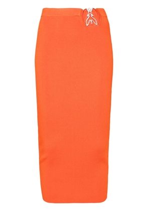 Patrizia Pepe knitted midi skirt - Orange