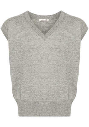 Auralee mélange-effect knitted vest - Grey