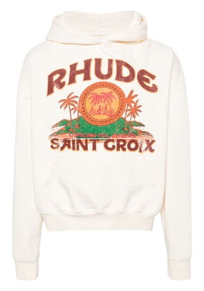 RHUDE St. Croix cotton hoodie - Neutrals