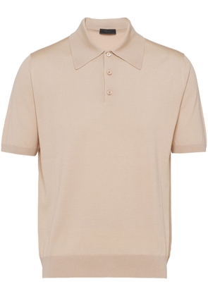 Prada short-sleeve wool polo shirt - Neutrals