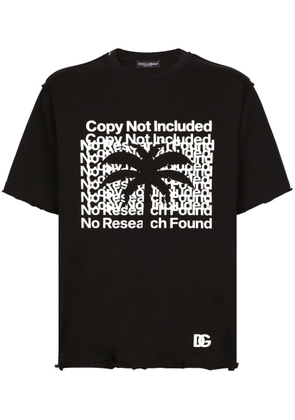 Dolce & Gabbana distressed slogan-print cotton T-shirt - Black