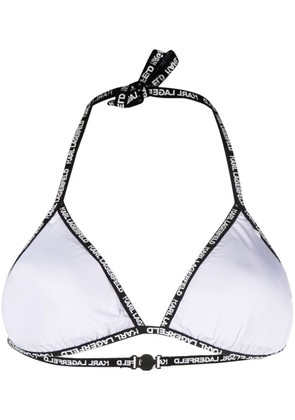Karl Lagerfeld logo waist triangle bikini bottoms - White