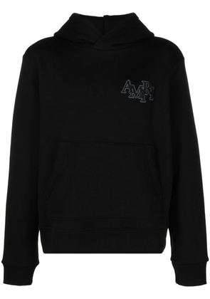 AMIRI Staggered logo-embroidered cotton hoodie - Black