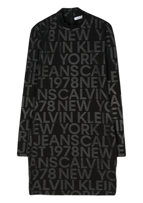 Calvin Klein Jeans logo-print mini dress - Black