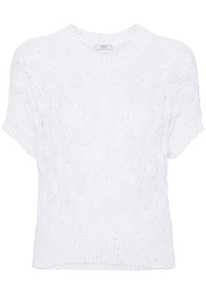 Peserico sequin-embellished knitted top - White