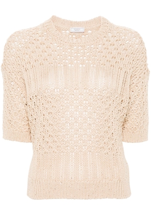 Peserico sequin-embellished knitted top - Neutrals