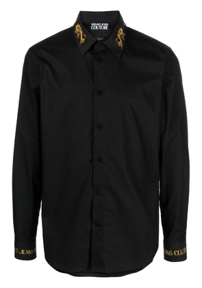 Versace Jeans Couture logo-embroidered cotton shirt - Black
