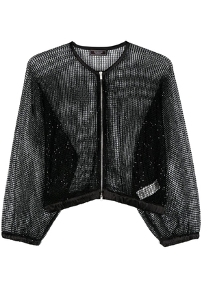 Peserico sequin-embellished mesh jacket - Black