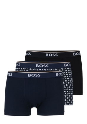 BOSS logo-waistband briefs (set of three) - Blue