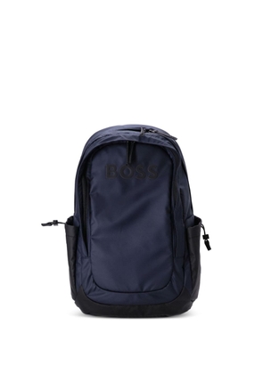 BOSS Thunder logo-appliqué coated-finish backpack - Blue