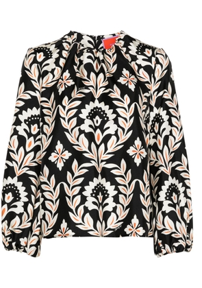 La DoubleJ floral silk blouse - Black