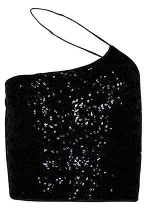 Oséree sequin-embellished crop top - Black