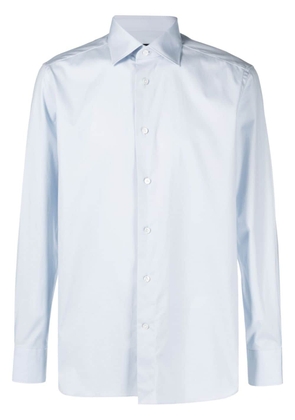 Zegna spread-collar long-sleeve shirt - Blue