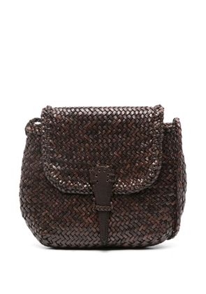 DRAGON DIFFUSION mini City leather shoulder bag - Brown