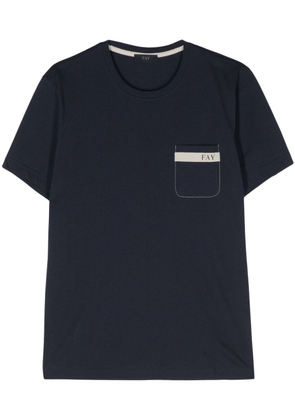 Fay logo-printed cotton T-shirt - Blue