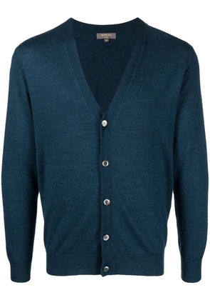N.Peal V-neck fine-knit cardigan - Blue