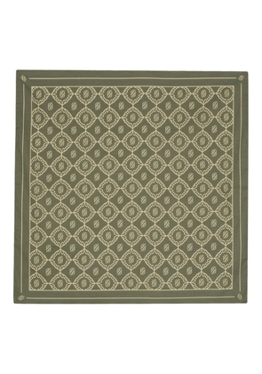 Drôle De Monsieur monogram-jacquard cotton scarf - Green