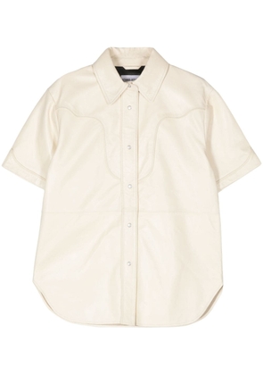 STAND STUDIO leather short-sleeved shirt - Neutrals