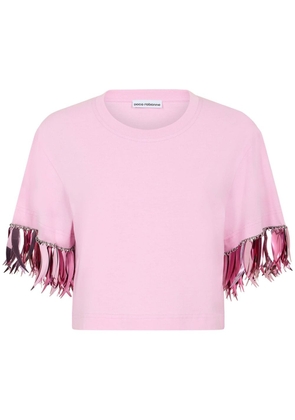 Rabanne dangle-detailing cropped T-shirt - Pink