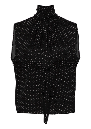 Nº21 georgette polka-dot blouse - Black