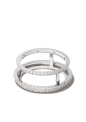 De Beers Jewellers 18kt white gold The Horizon full pavé diamond ring - Silver