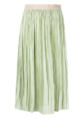 Roberto Collina elasticated-waist pleated midi skirt - Green