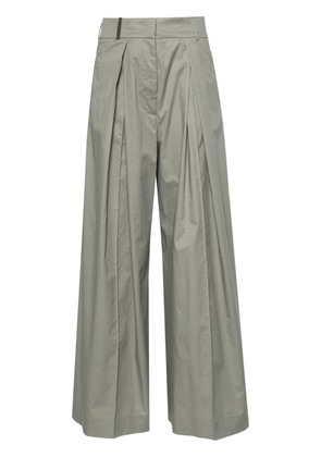 Peserico wide-leg cotton trousers - Green