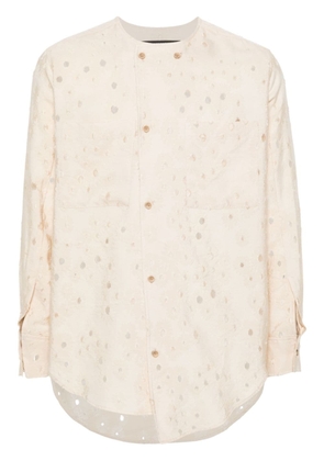 Andersson Bell floral-jacquard long-sleeve shirt - Neutrals