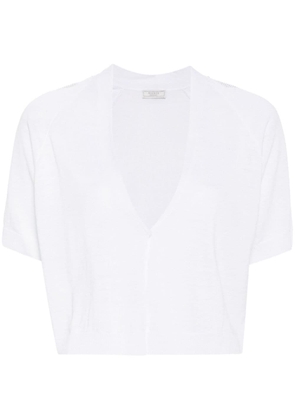Peserico V-neck cropped cardigan - White