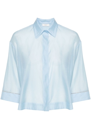 Peserico bead-embellished organza shirt - Blue