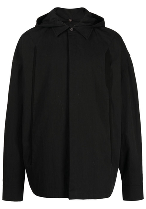 Hyein Seo concealed-fastening hooded shirt jacket - Black