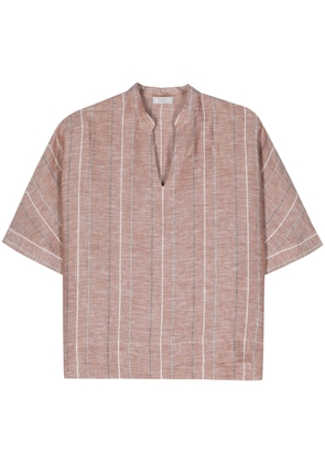 Peserico striped linen blouse - Brown