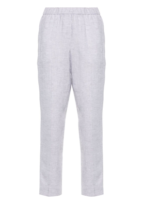 Peserico linen tapered-leg trousers - Grey