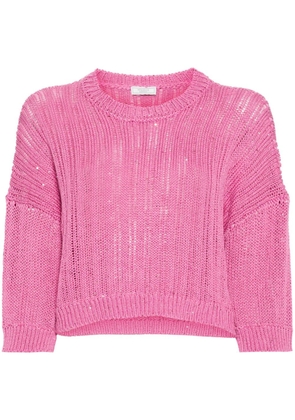 Peserico three-quarter sleeve sequined jumper - Pink