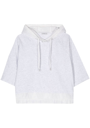 Peserico panelled short-sleeve hoodie - Grey