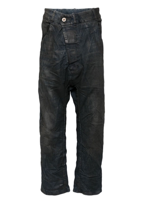 Boris Bidjan Saberi asymmetric drop-crotch jeans - Black