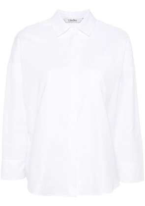 'S Max Mara logo-tag poplin shirt - White