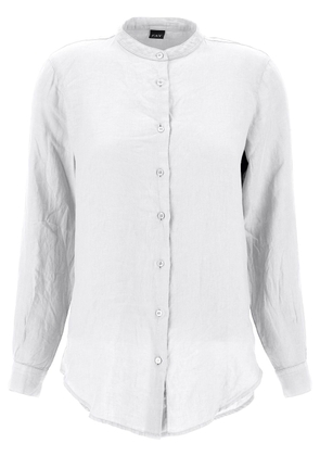Fay longline linen shirt - White