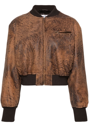Acne Studios leather bomber jacket - Brown