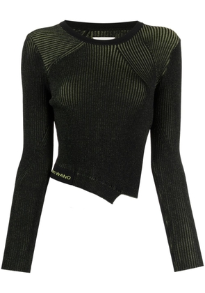Feng Chen Wang side-slit asymmetric knitted top - Black