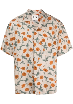 President’S floral-print linen shirt - Neutrals
