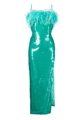 Giuseppe Di Morabito ostrich-feather sequin dress - Green