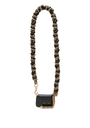 Kara crystal-embellished knotted-strap mini bag - Black