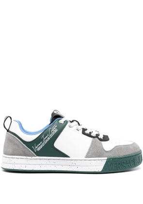 Versace Jeans Couture logo-print suede sneakers - White