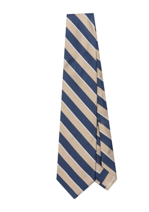 Barba stripe-pattern silk tie - Neutrals