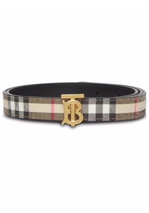 Burberry reversible Vintage Check leather belt - Black