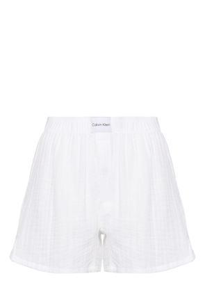 Calvin Klein crinkled pajama shorts - White
