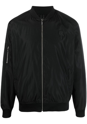 Karl Lagerfeld logo-embossed bomber jacket - Black