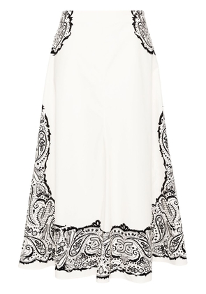 Chloé graphic-print flared skirt - White